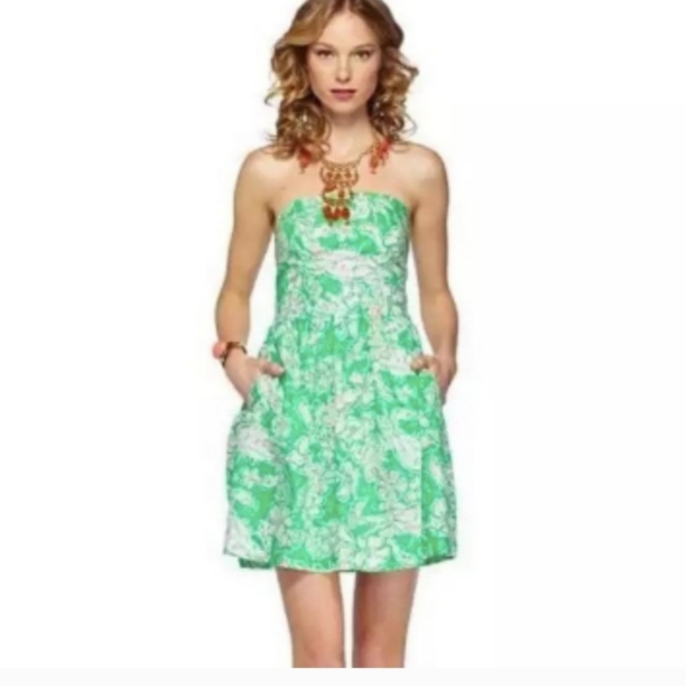 LILLY PULITZER STRAPLESS MINI DRESS "Glenda Beach Bash"